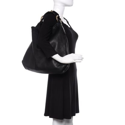 Gucci Calfskin Large Horsebit Chain Hobo Black 2 of 10