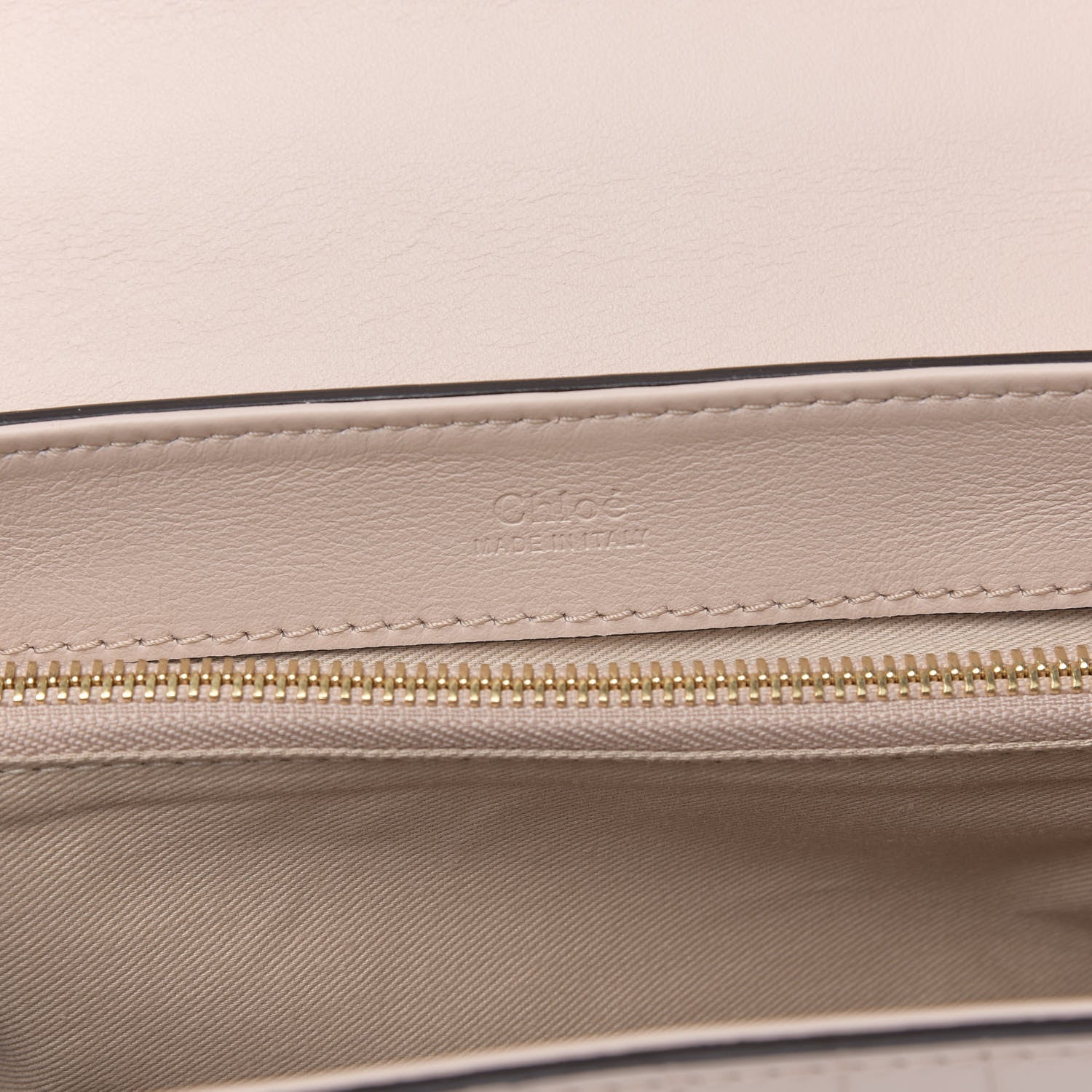 Chloe Calfskin Crocodile Embossed Small C Double Carry Cement Pink 7 of 10