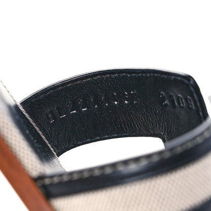 Hermes Calfskin Canvas Oran Sandals 39 Black 8 of 9