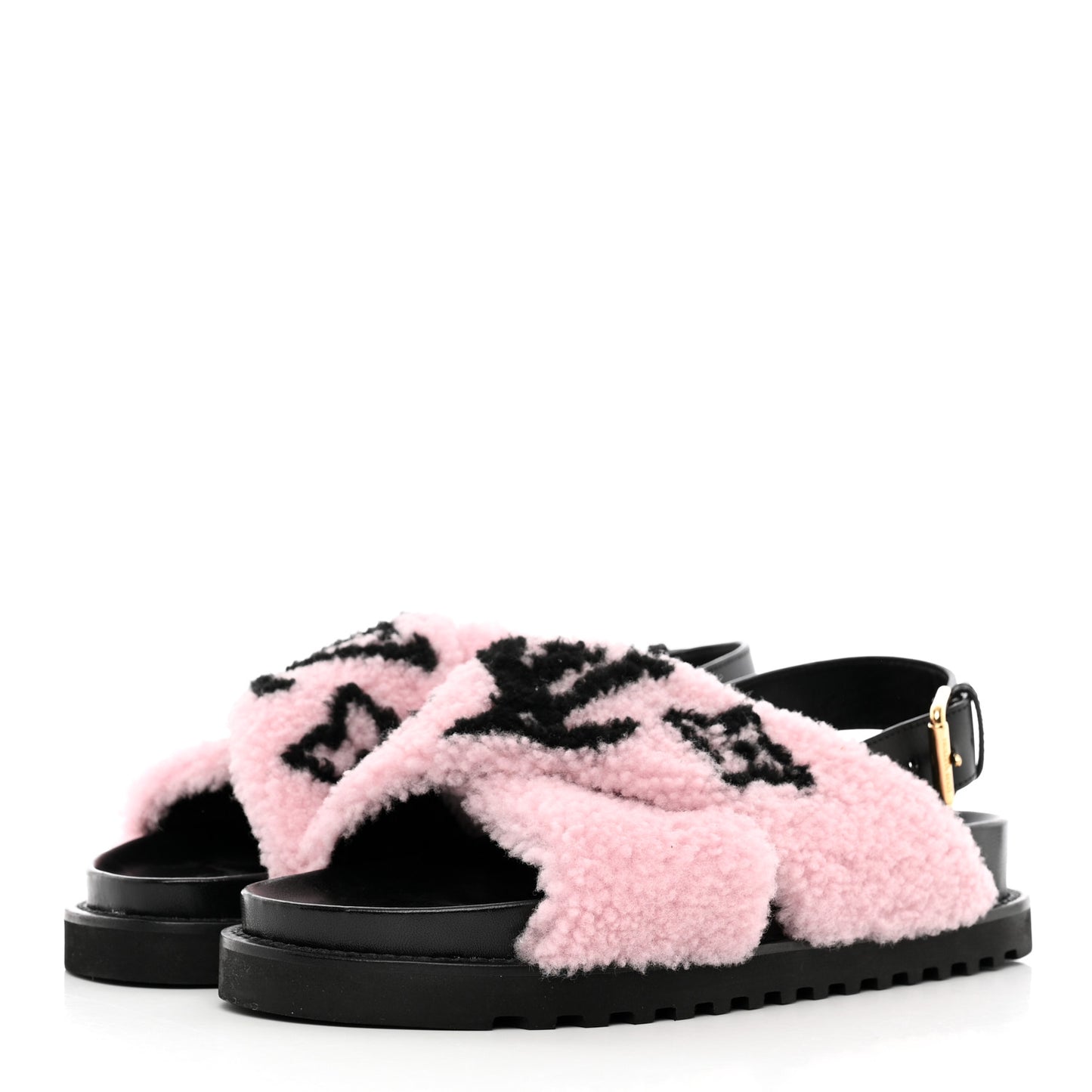 Shearling Paseo Sandals 38.5 Pink