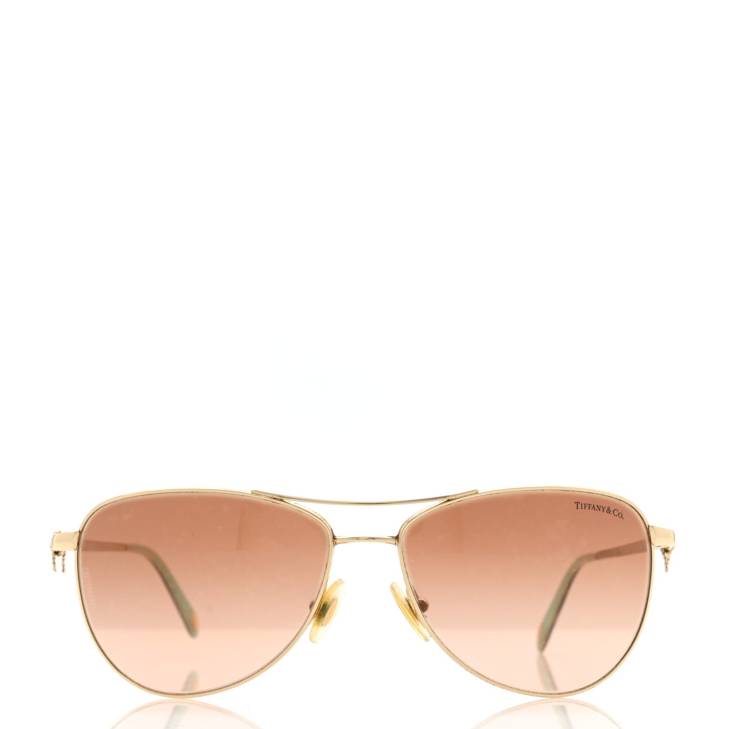 Tiffany Aviator Twist Bow Sunglasses TF 3044 Gold 2 of 8