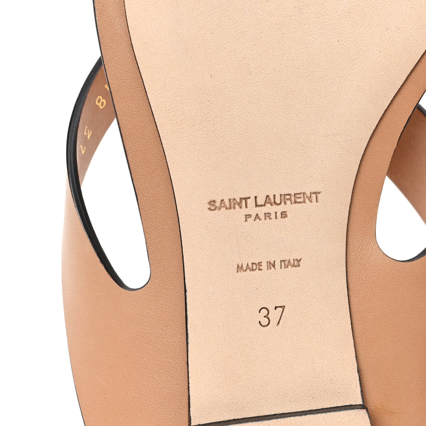 Calfskin Tower 05 Slide Sandals 37 Gold Brown
