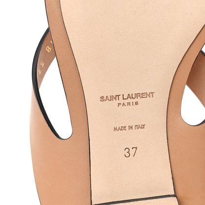 Saint Laurent Calfskin Tower 05 Slide Sandals 37 Gold Brown 8 of 12