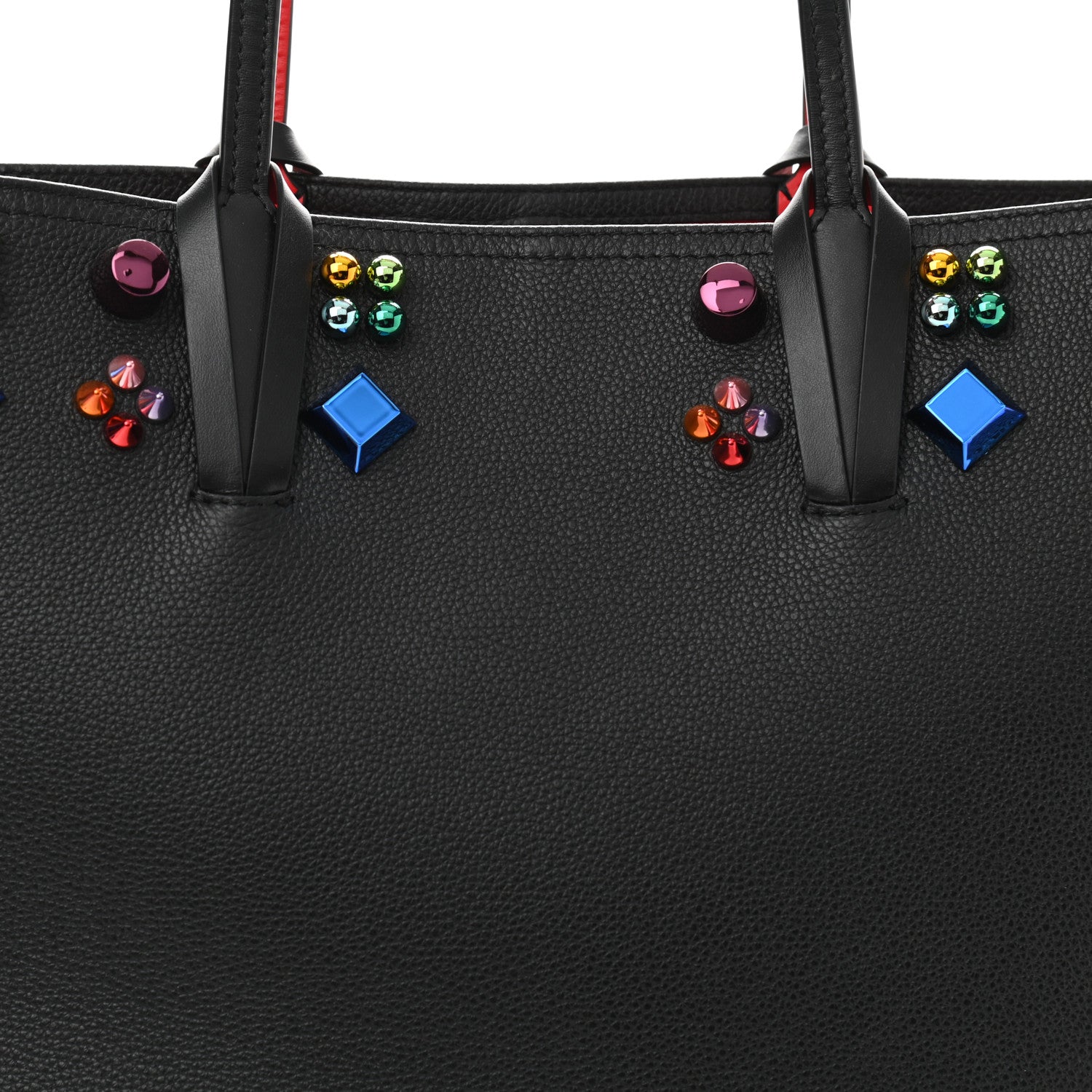 Christian Louboutin Calfskin Empire Spike Studded East West Cabata Tote Black 10 of 13