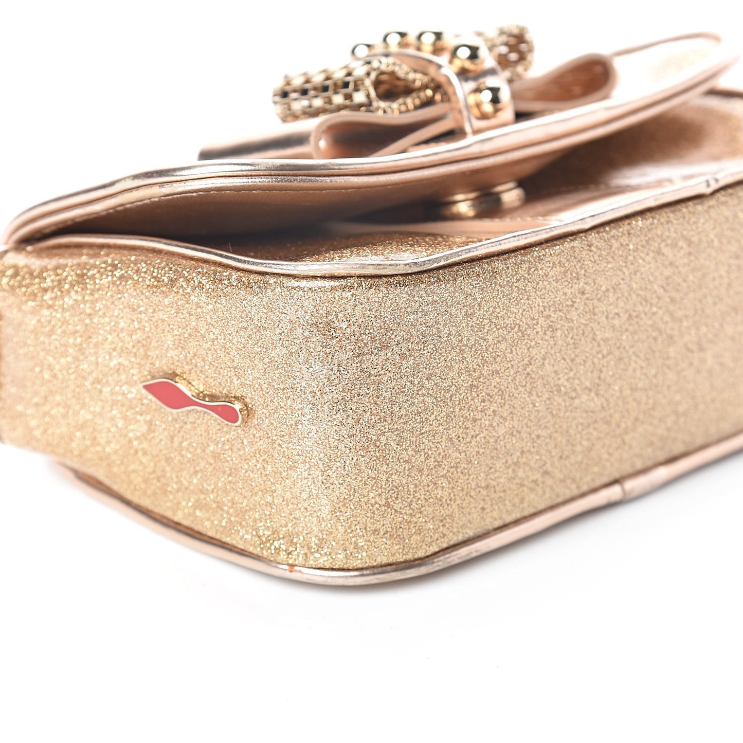 Mini Glitter PVC Specchio Sweety Charity Crossbody Bag Nude