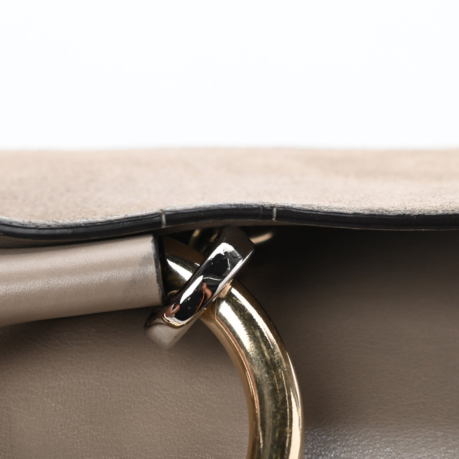 Chloe Suede Calfskin Small Faye Shoulder Bag Motty Grey 10 of 13