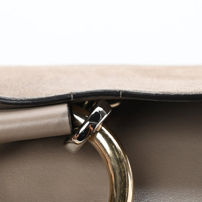 Chloe Suede Calfskin Small Faye Shoulder Bag Motty Grey 10 of 13