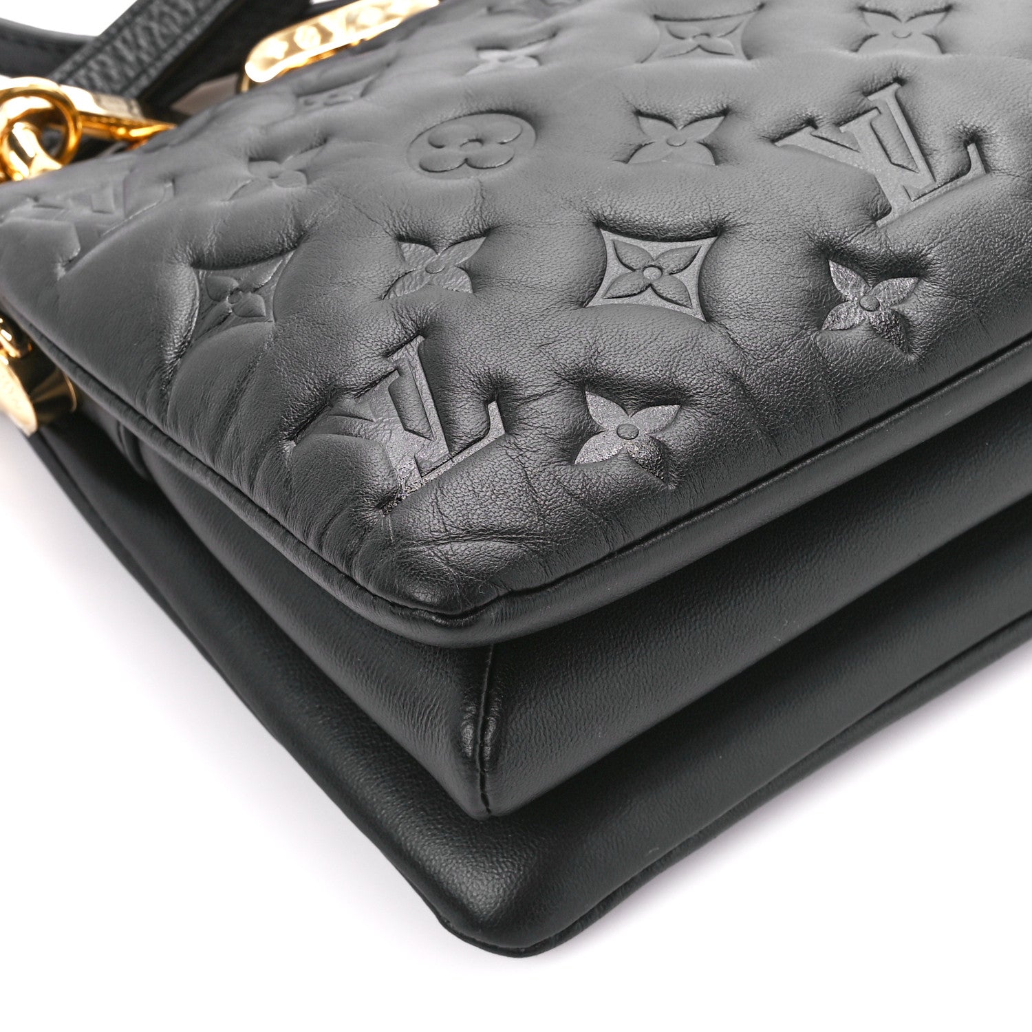 Louis Vuitton Lambskin Embossed Monogram Coussin BB Black 11 of 12