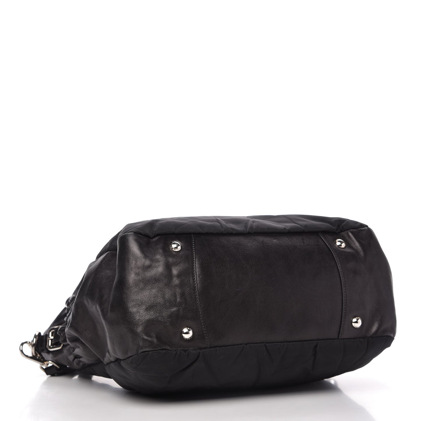 Tessuto Nylon Soft Calfskin Tote Black