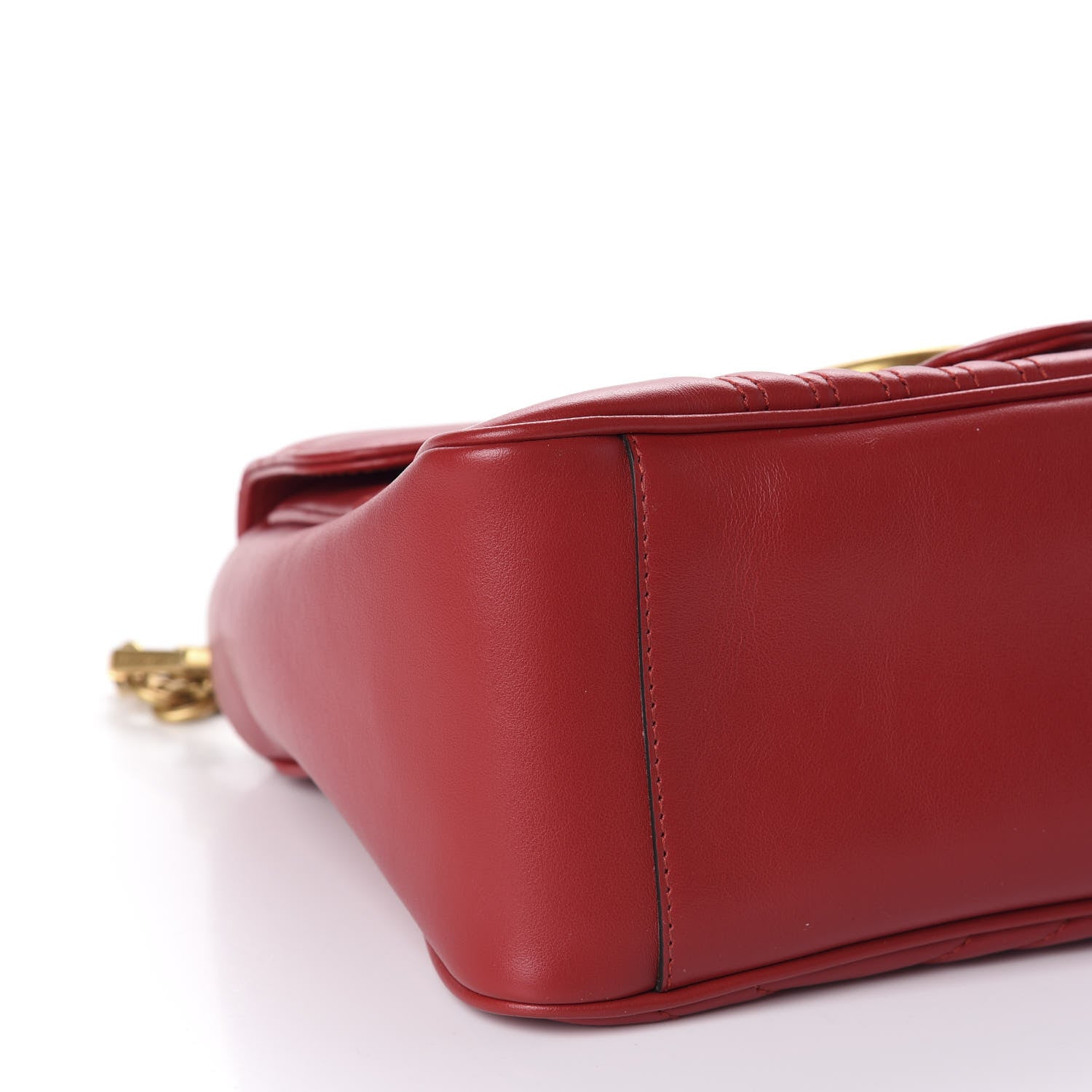 Gucci Calfskin Matelasse Small GG Marmont Top Handle Shoulder Bag Hibiscus Red 7 of 11
