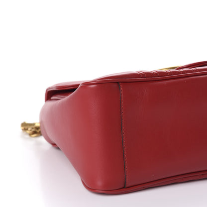Gucci Calfskin Matelasse Small GG Marmont Top Handle Shoulder Bag Hibiscus Red 7 of 11