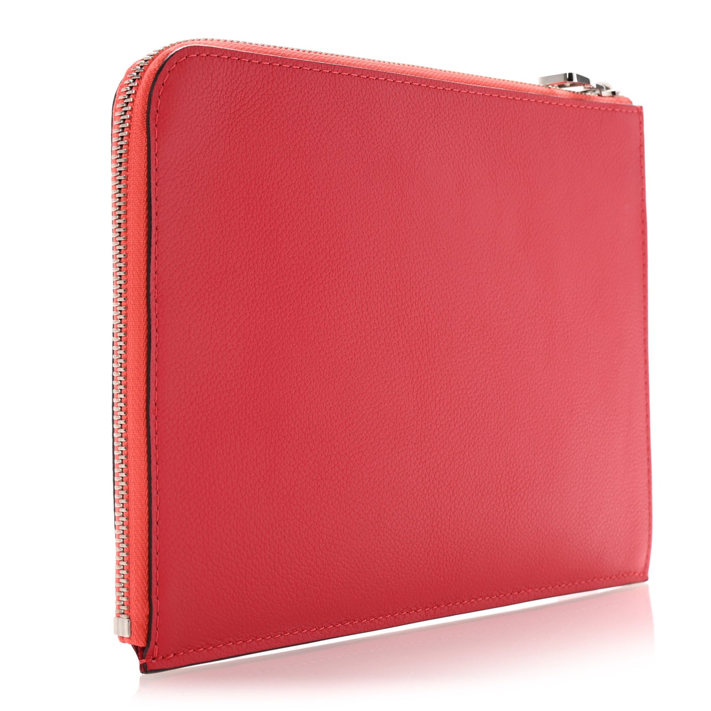 Calfskin Pochette Jules Zipped Clutch Poppy