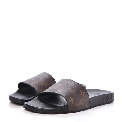 Louis Vuitton Rubber Monogram Mens Waterfront Mules 6.5 Macassar 3 of 8