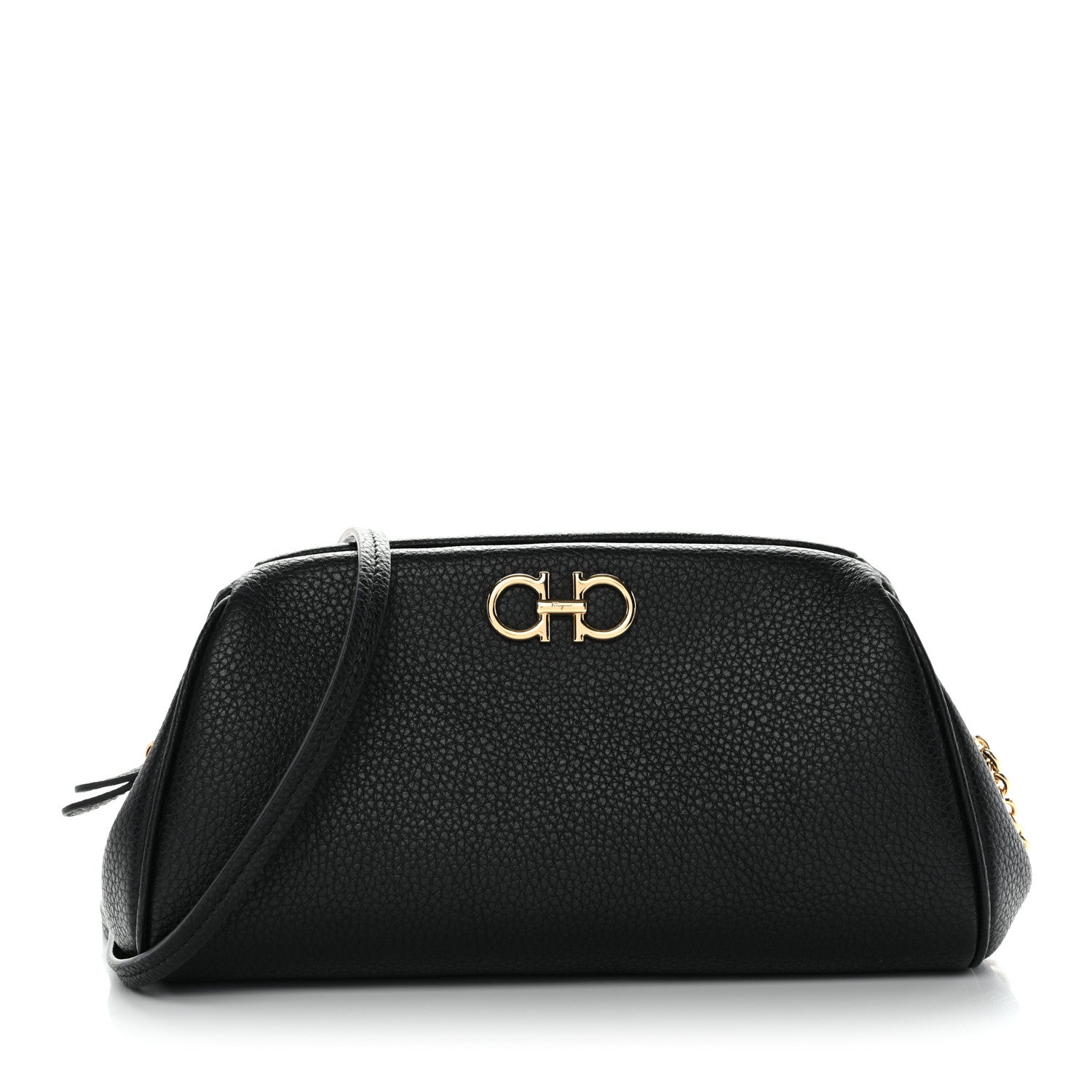 Salvatore Ferragamo Calfskin Small Gancini Crossbody Black 1820895
