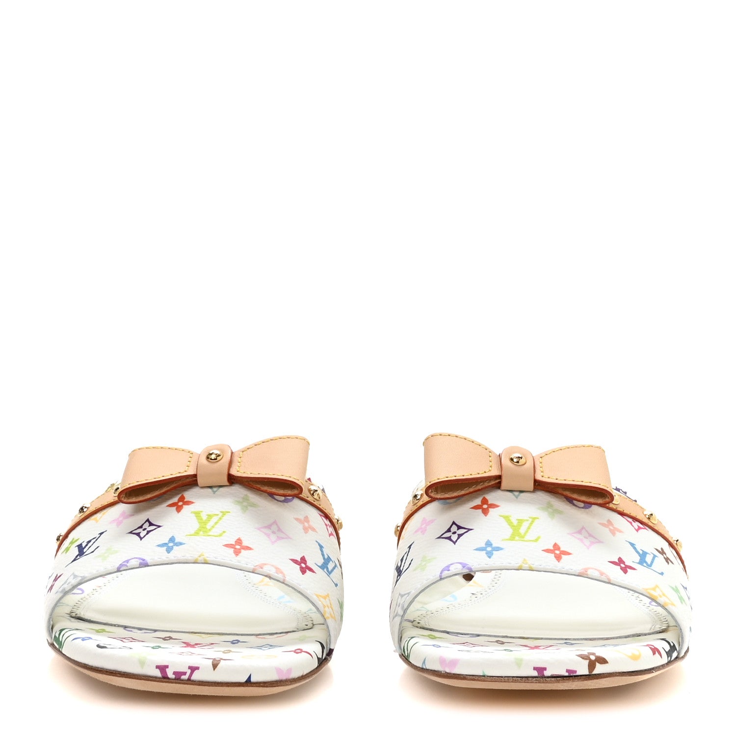 Louis Vuitton LV X TM Monogram Multicolor 6AM Flat Mule Sandals 39 White Multicolor 3 of 9