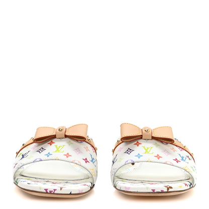 Louis Vuitton LV X TM Monogram Multicolor 6AM Flat Mule Sandals 39 White Multicolor 3 of 9