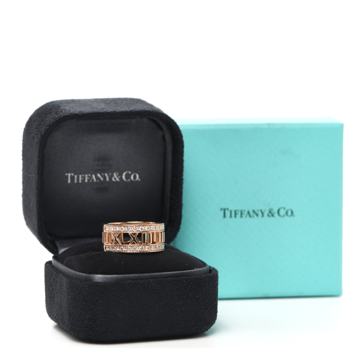 18K Rose Gold Diamond Wide Atlas Open Ring 54 7