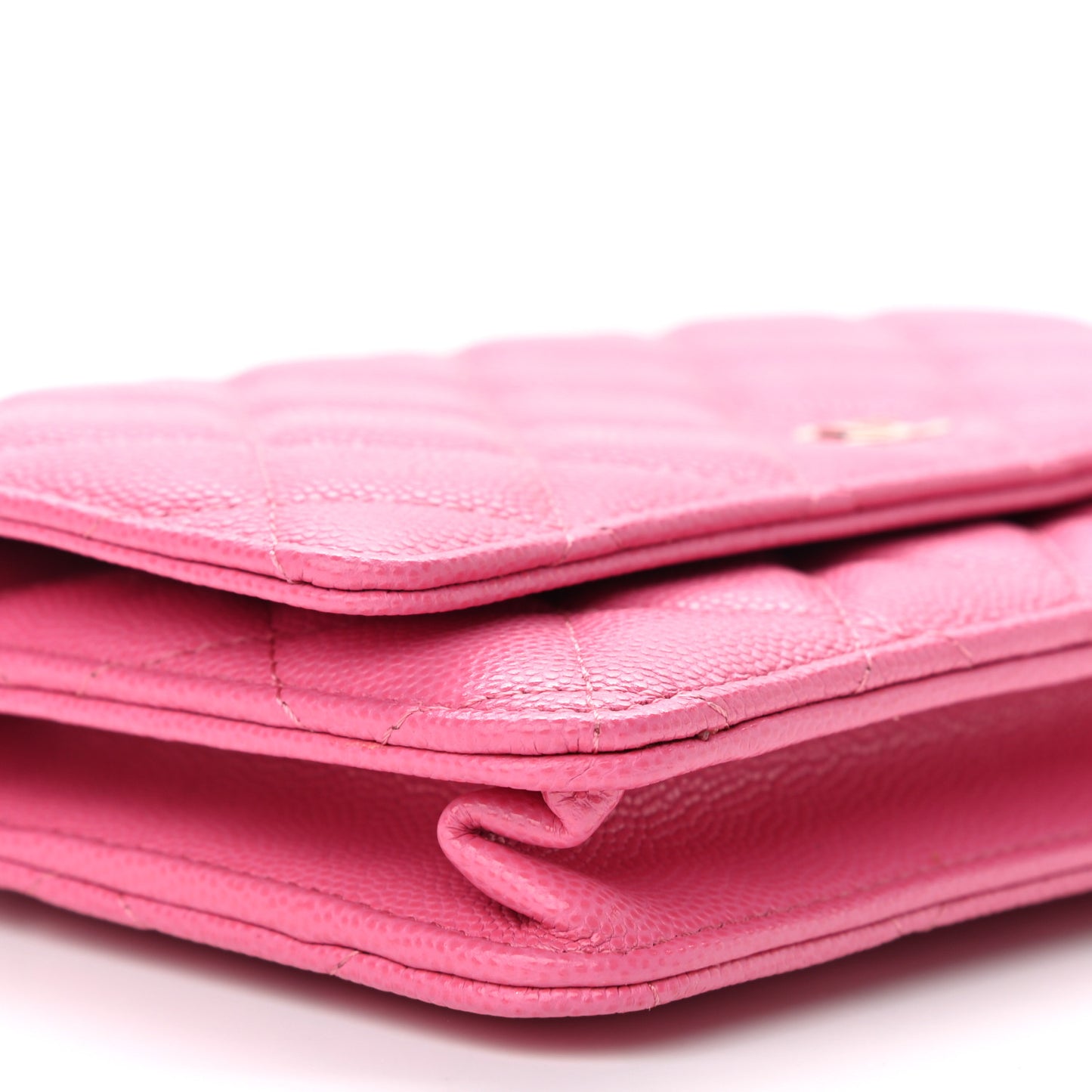 Caviar Quilted Wallet On Chain WOC Pink