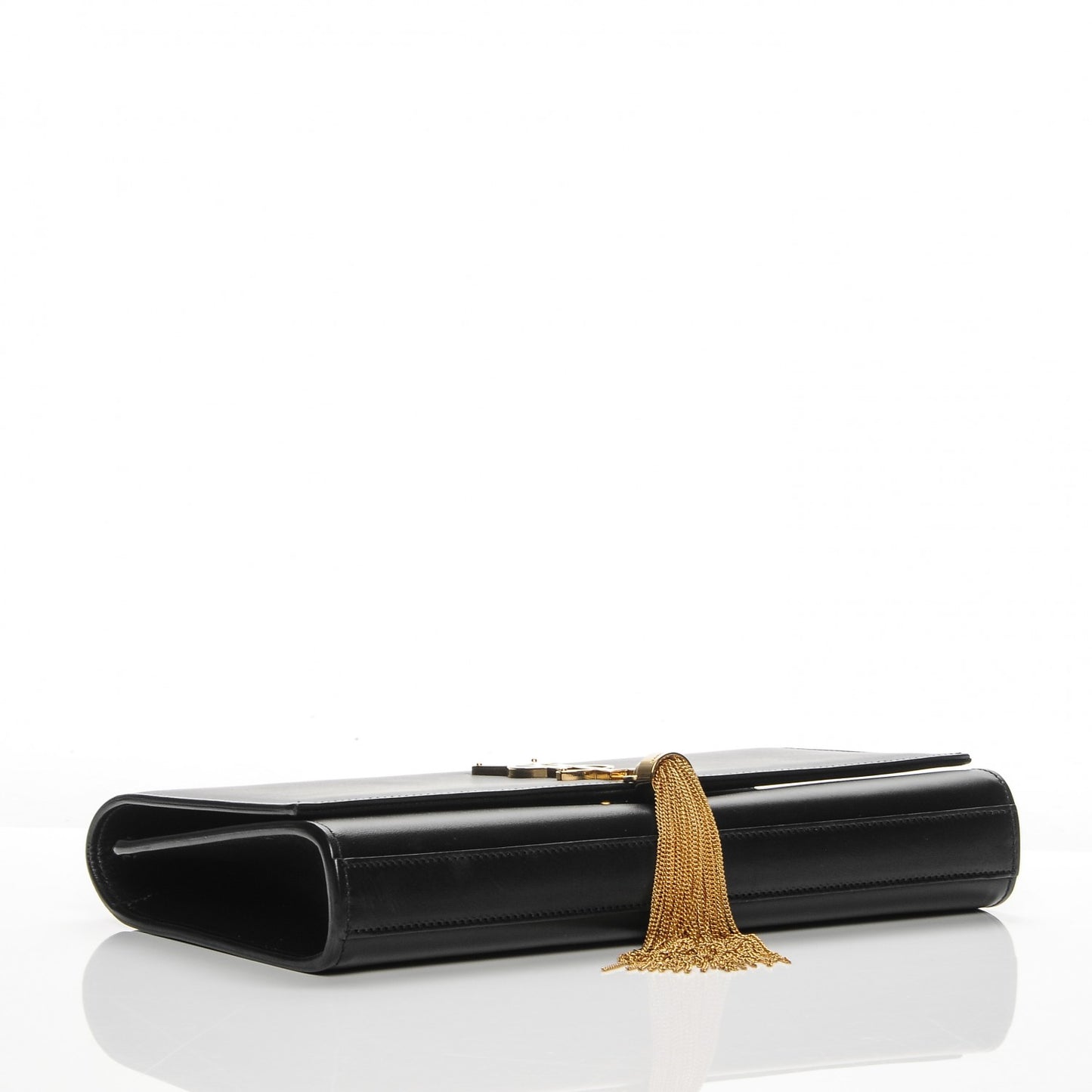 Calfskin Cassandre Tassel Clutch Black