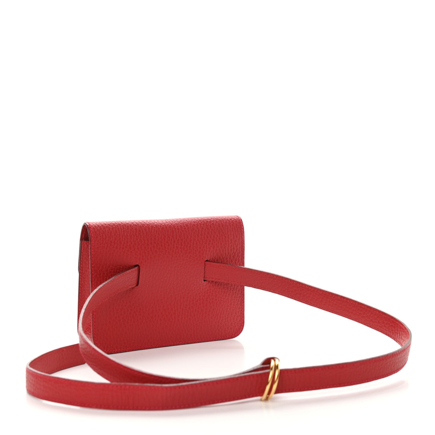 Taurillon Clemence Pochette Green Belt Bag Rouge Vif