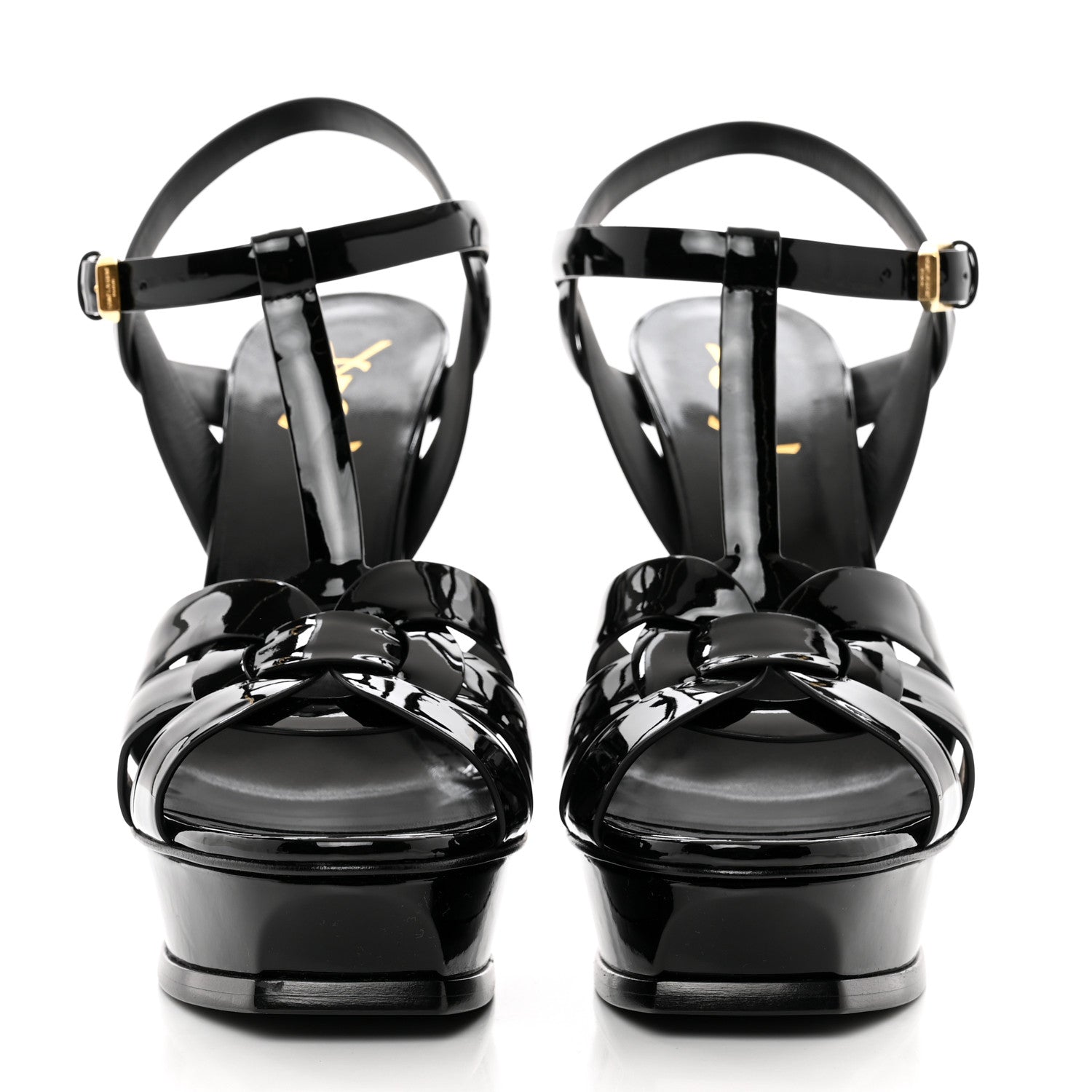 Saint Laurent Patent Tribute 105 Platform Sandals 39.5 Black 2 of 8