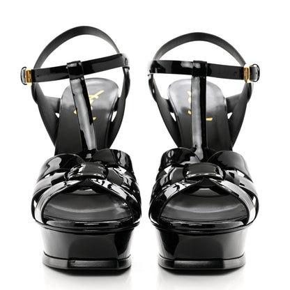 Saint Laurent Patent Tribute 105 Platform Sandals 39.5 Black 2 of 8
