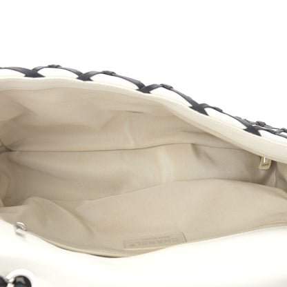 Chanel Lambskin Jumbo Canebiers Net Flap White 4 of 8