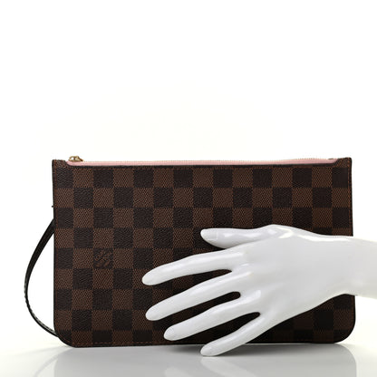 Louis Vuitton Damier Ebene Neverfull MM GM Pochette Rose Ballerine 2 of 5