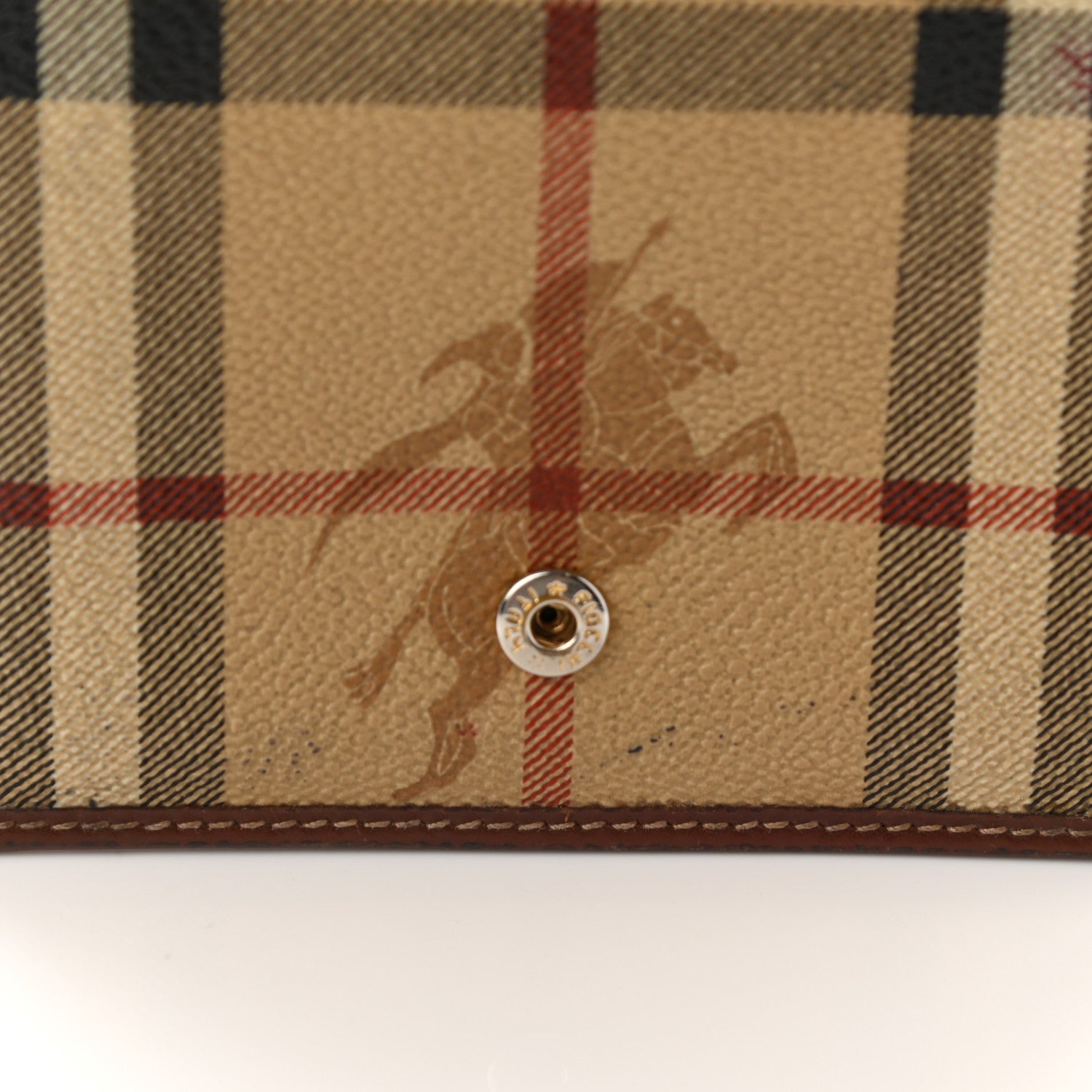 Burberry Haymarket Check Compact Wallet Brown 13 of 17