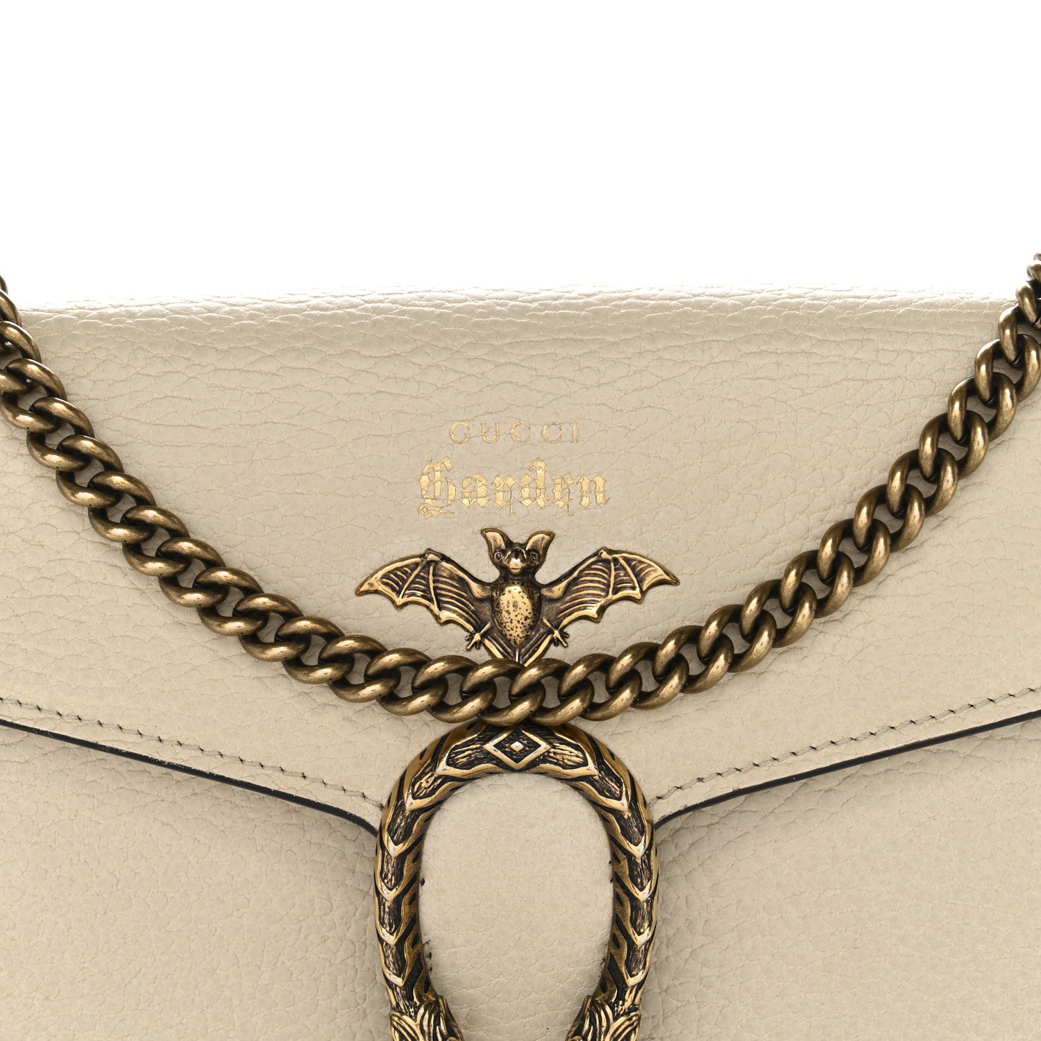 【希少】GUCCI クリーム サテン パーティーバッグ Gucci Calfskin Garden Dionysus Chain Wallet Off White 1853218