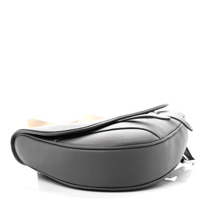 Christian Dior Grained Calfskin Kim Jones Saddle Bag Grey 3 of 7