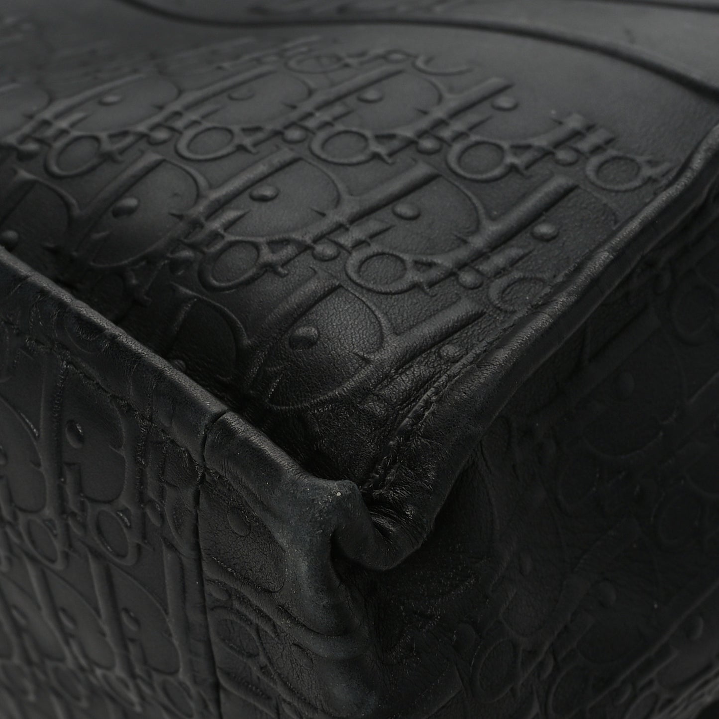 Oblique Calfskin Embossed Large Book Tote Black