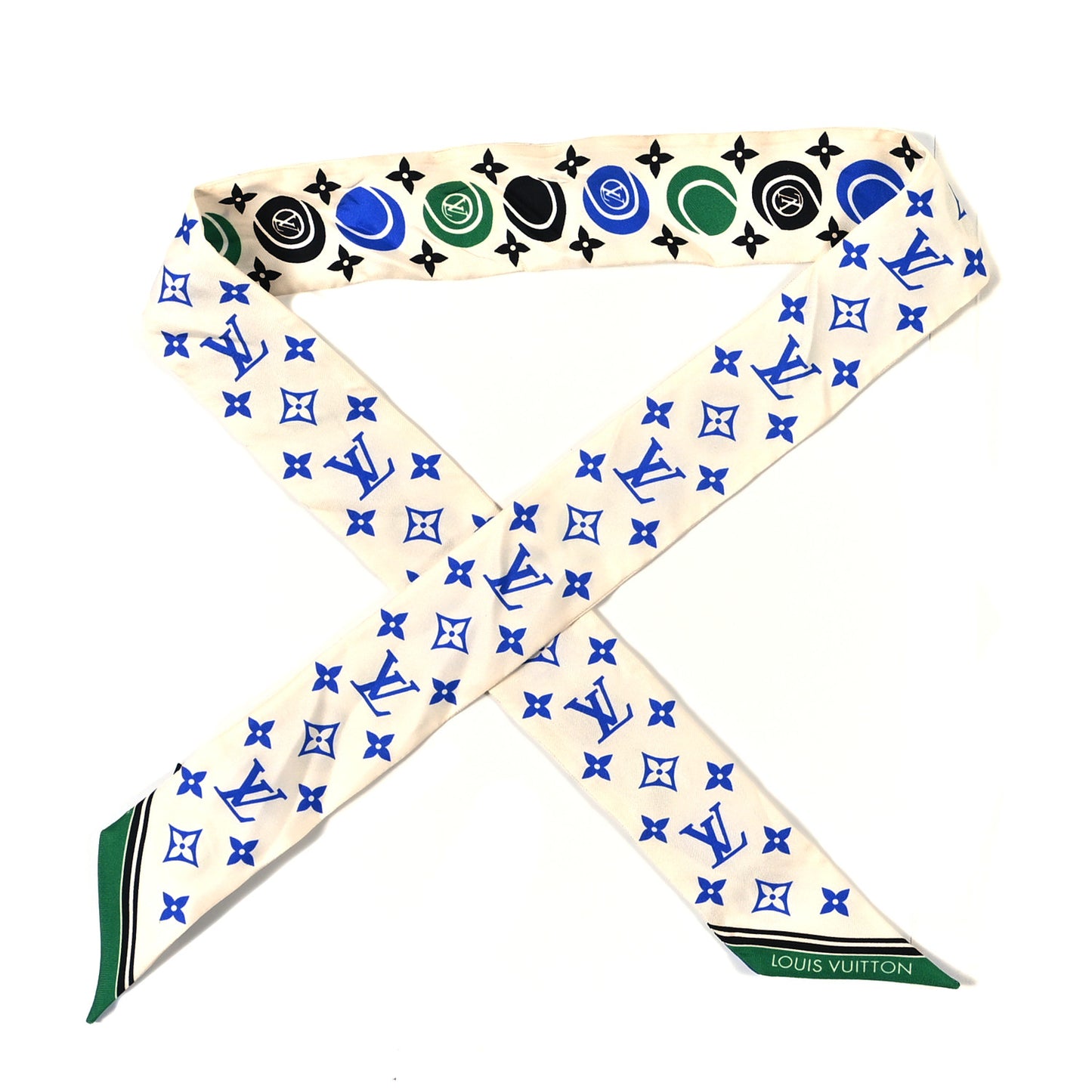 Silk Monogram Match Set BB Bandeau White Green