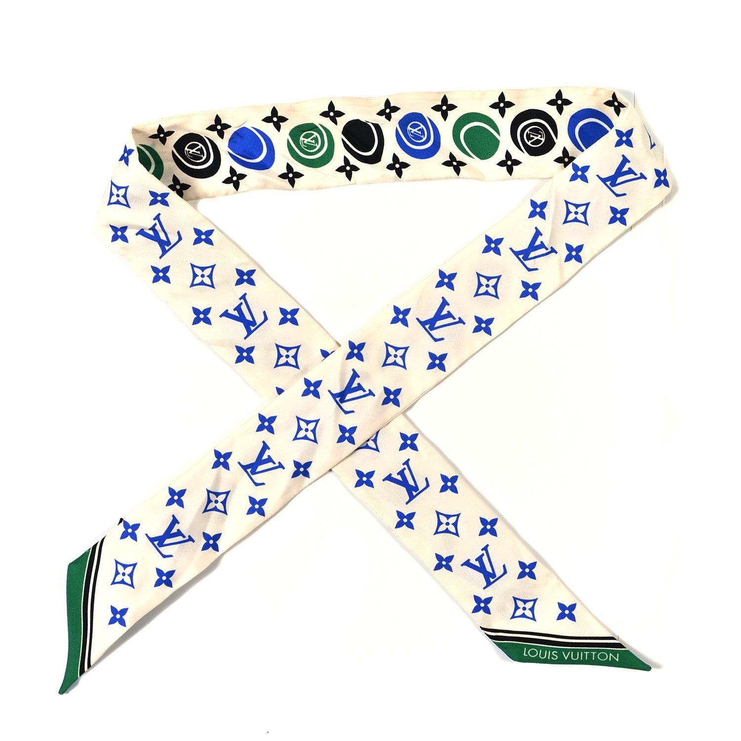 Louis Vuitton Silk Monogram Match Set BB Bandeau White Green 1 of 3