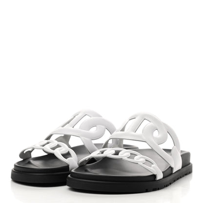 Hermes Nappa Womens Extra Sandals 36 White 3 of 9