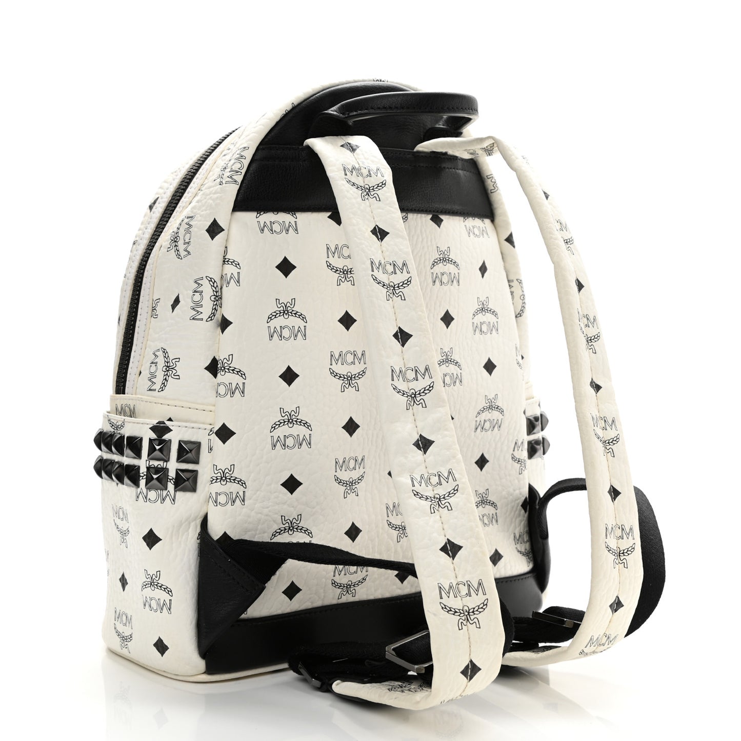 Visetos Small Side Stud Stark Backpack White