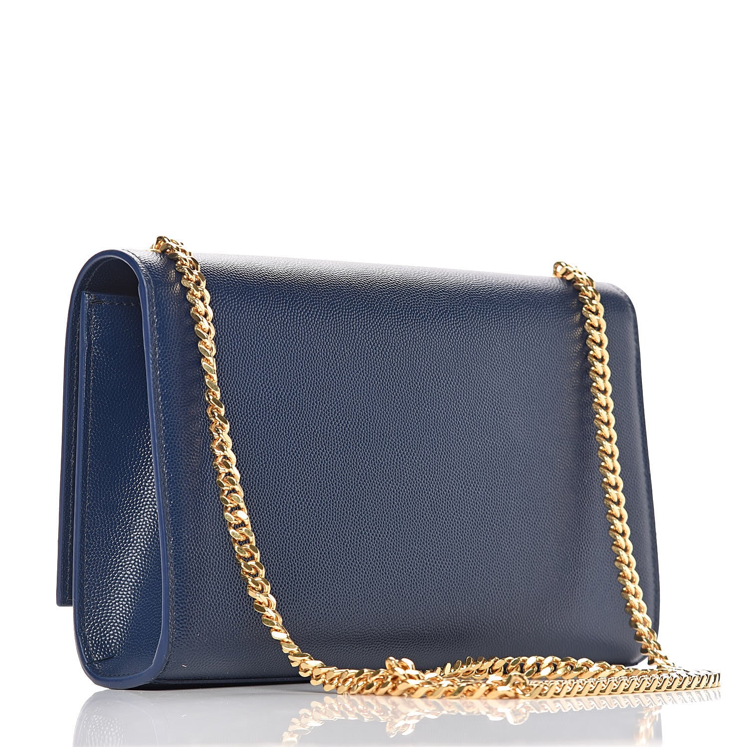 Saint Laurent Grain De Poudre Medium Classic Monogram Kate Satchel Denim Blue 3 of 10