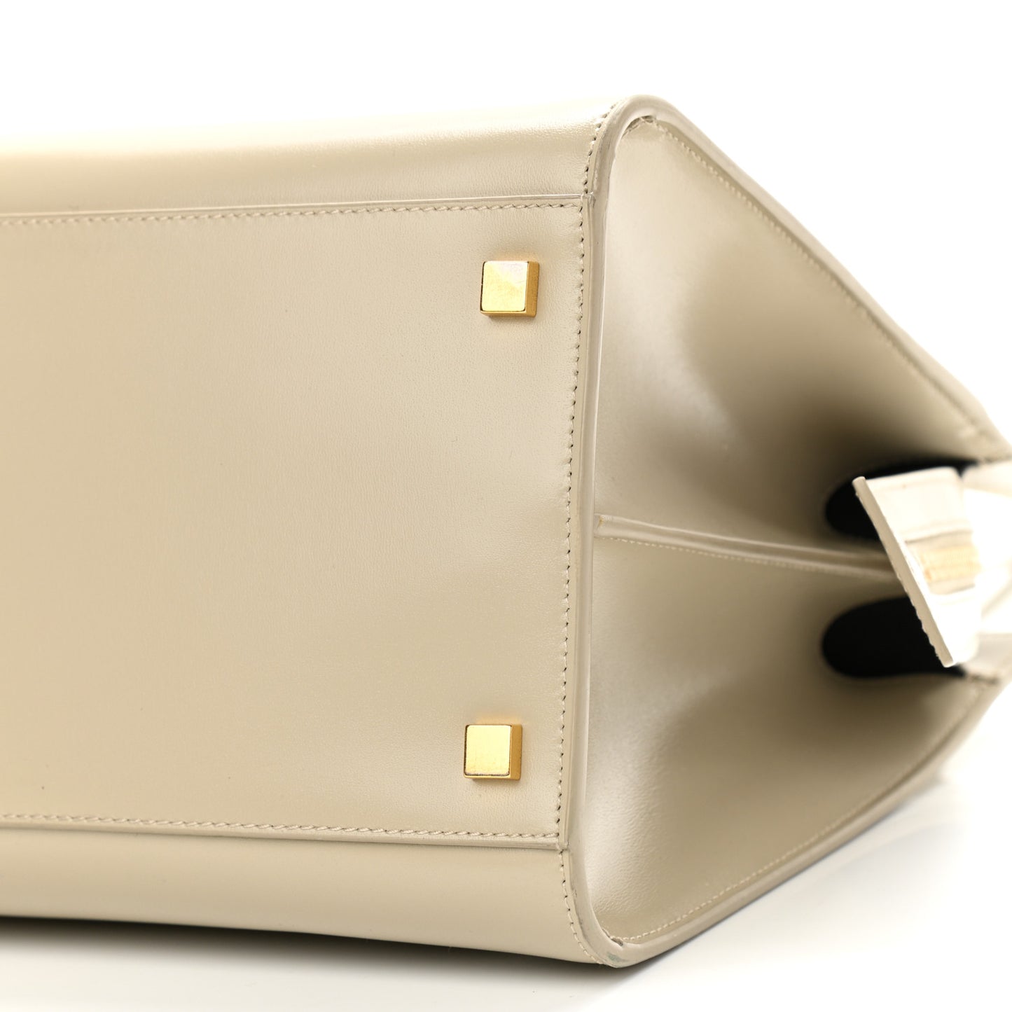Shiny Calfskin Medium Uptown Tote Sea Salt