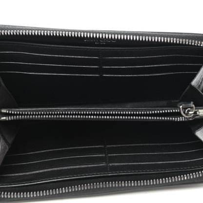 Jimmy Choo Calfskin Filipa Star Perforated Zip Around Wallet Black Brown 5 of 10