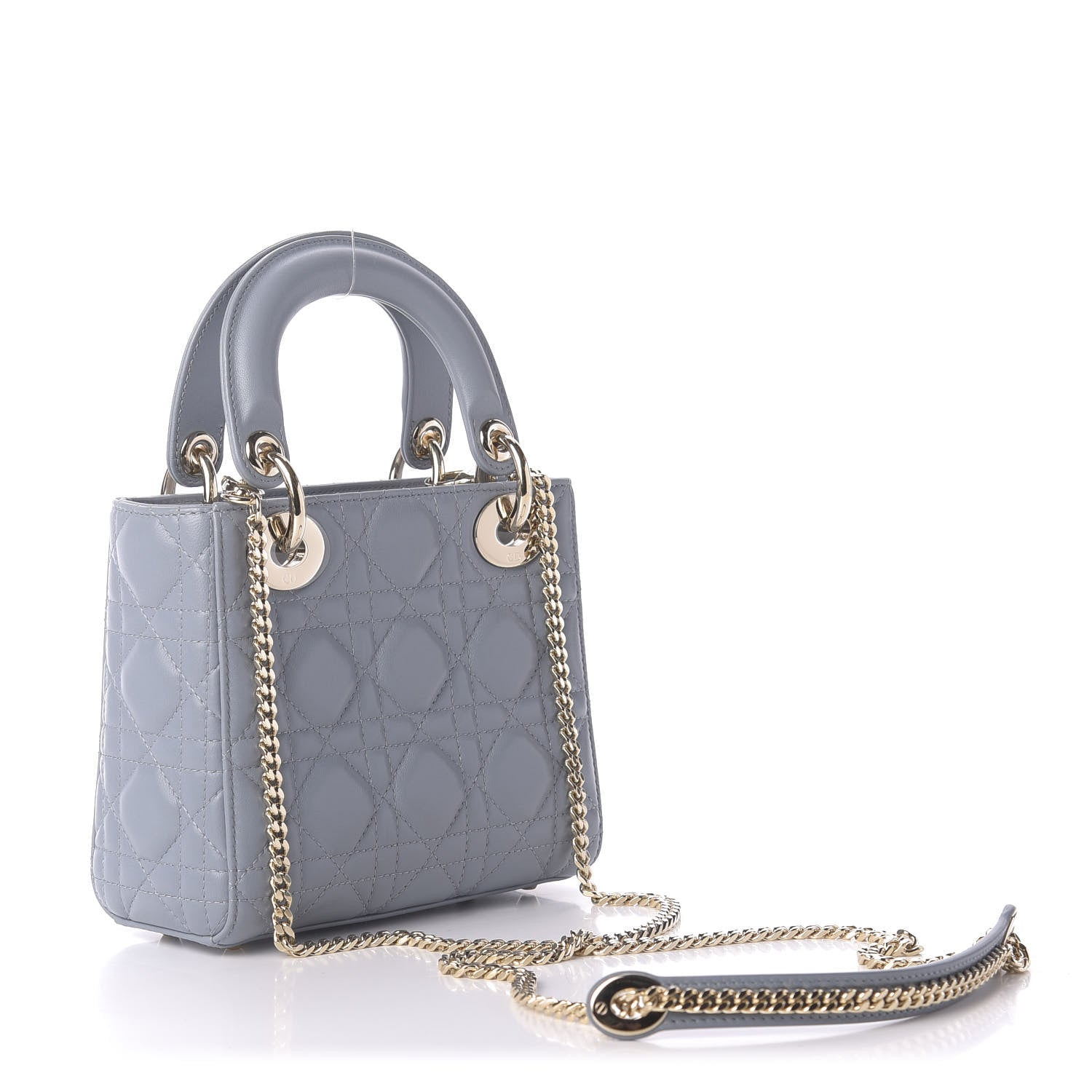 Christian Dior Lambskin Cannage Mini Lady Dior Sky Blue 3 of 11