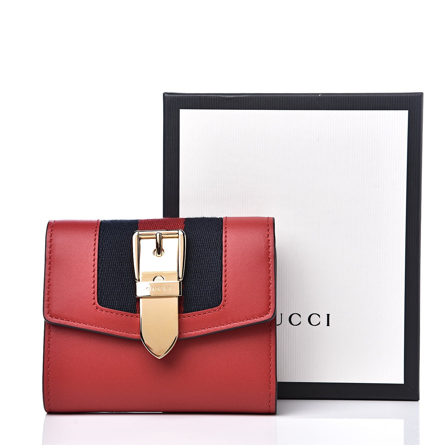 Calfskin Sylvie Wallet Hibiscus Red