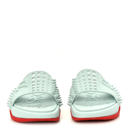 Christian Louboutin Rubber Take It Easy Flat Slide Sandals 46 Iceberg 3 of 11