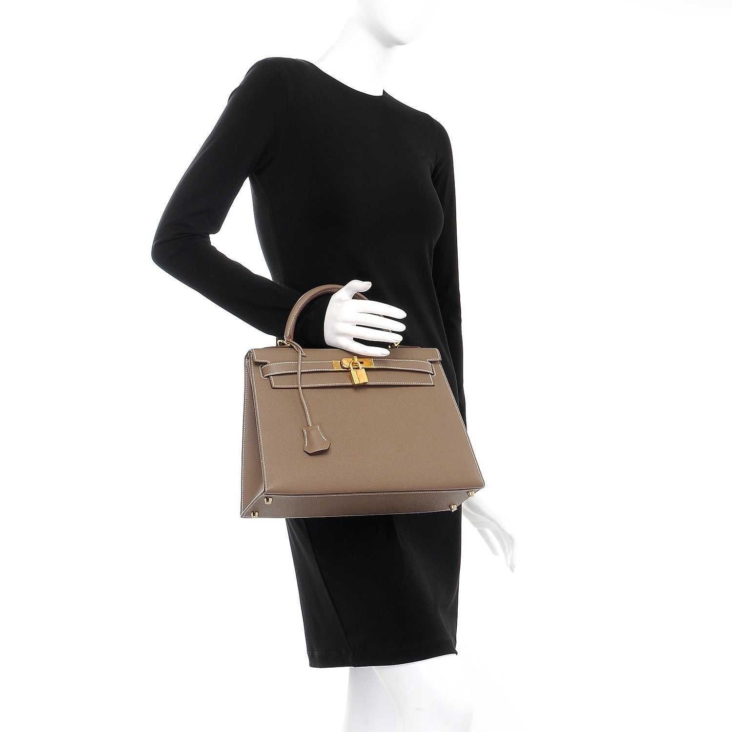 Hermes Epsom Kelly Sellier 32 Etoupe 3 of 34