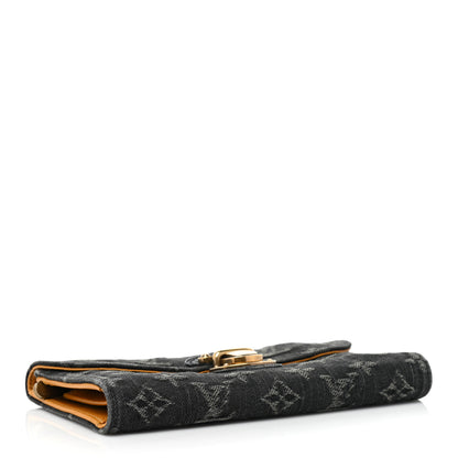Louis Vuitton Denim Amelia Wallet Black 4 of 11
