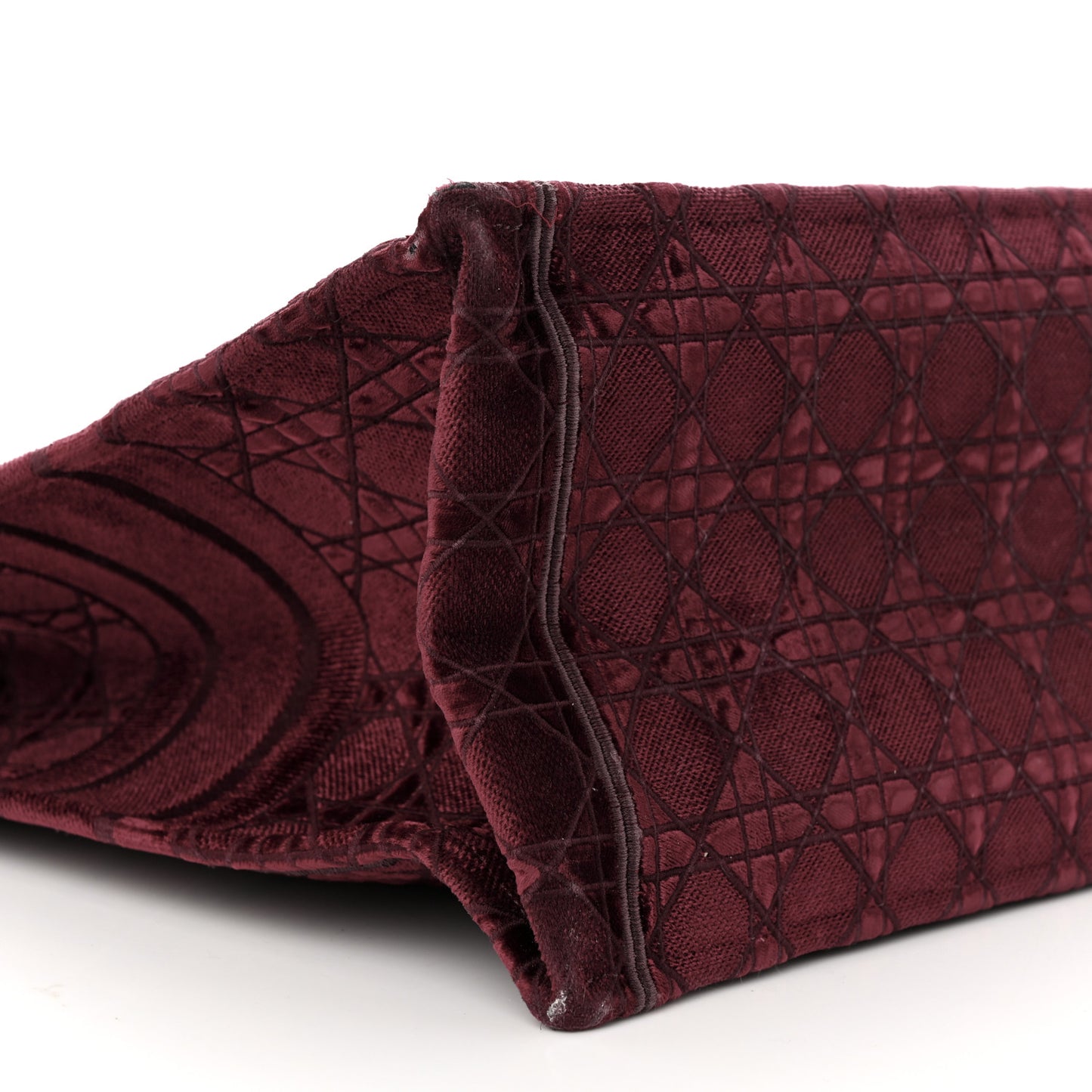 Velvet Cannage Large Book Tote Burgundy