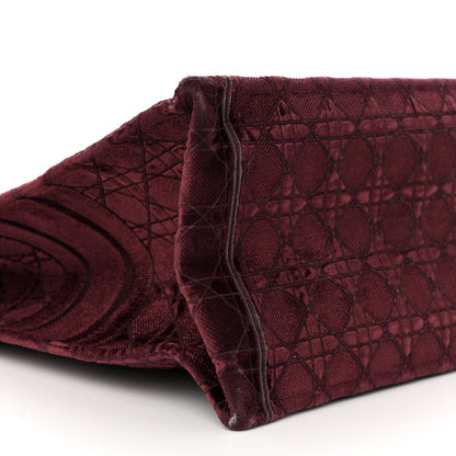 Christian Dior Velvet Cannage Large Book Tote Burgundy 9 of 13