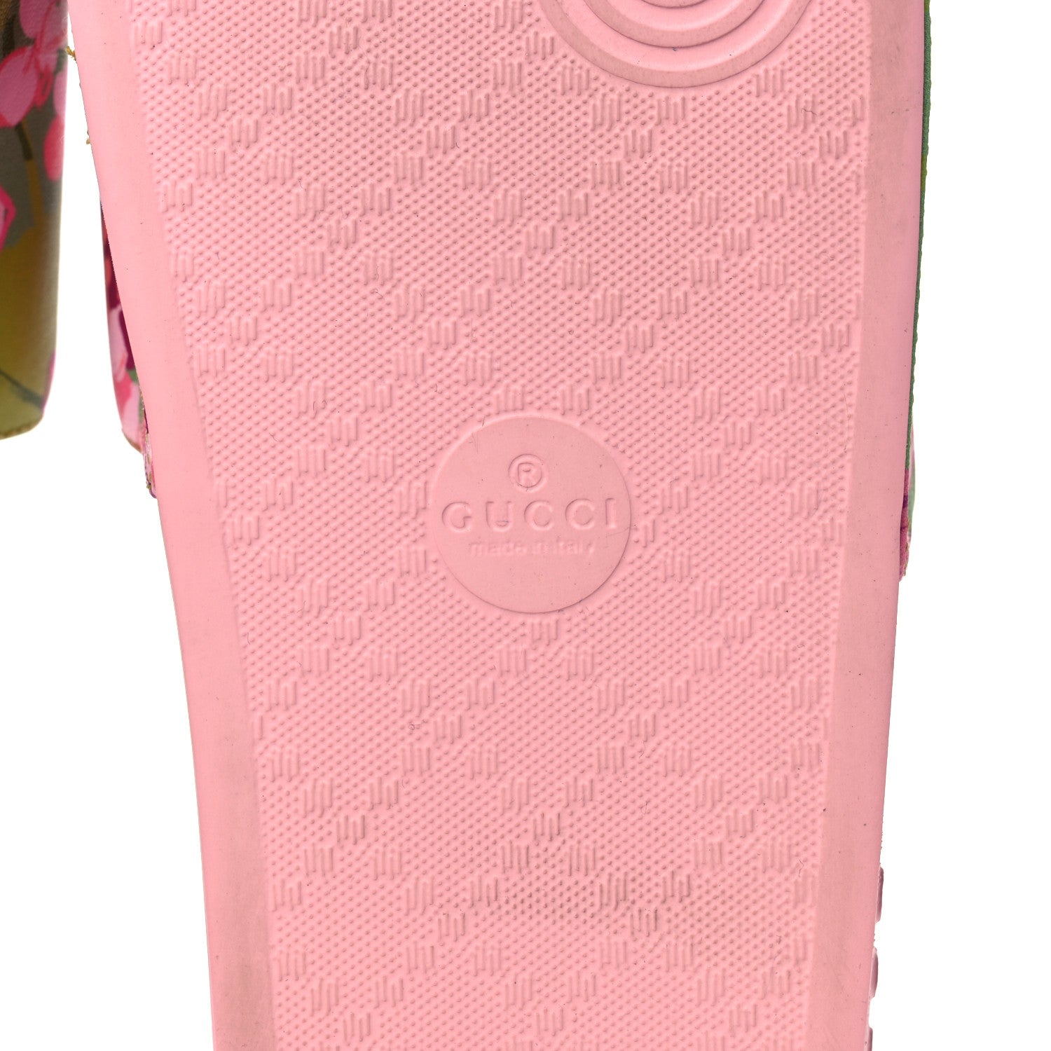 Gucci X KEN SCOTT Rubber Infinity Zia Interlocking G Womens Pool Slide Sandals 37 Green Lilac Bright Splash 6 of 8