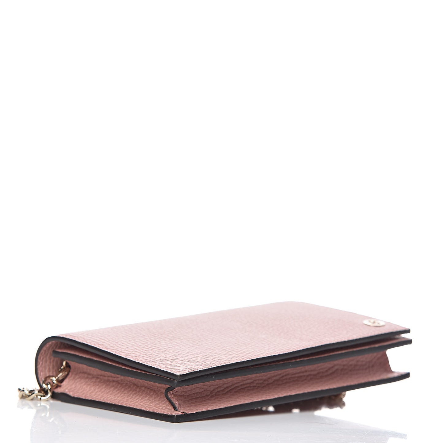 Dollar Calfskin Medium Betty Chain Wallet Soft Pink
