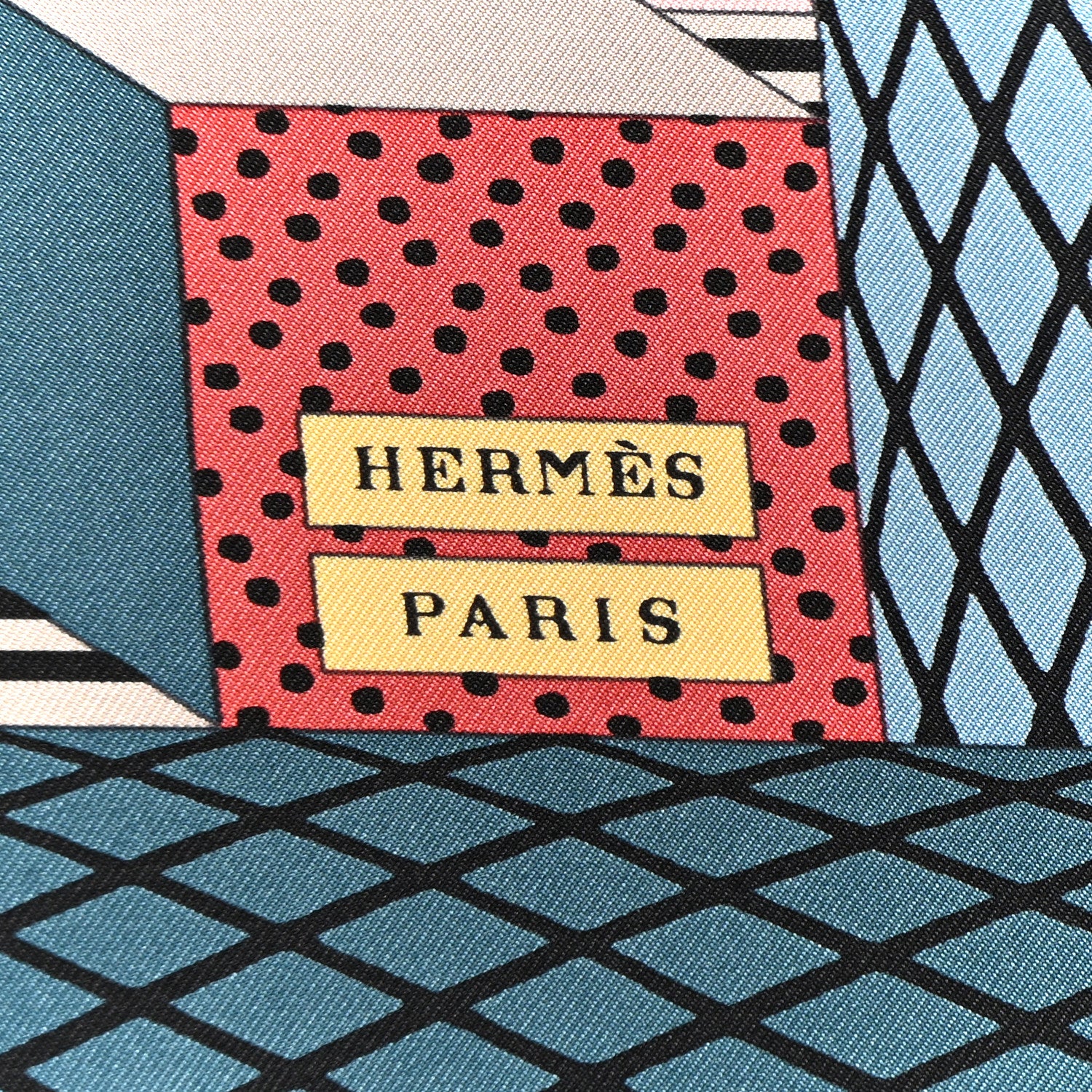 Hermes Silk Grand Theatre Nouveau Scarf 90 Bleu Vieux Rose Vert 2 of 6