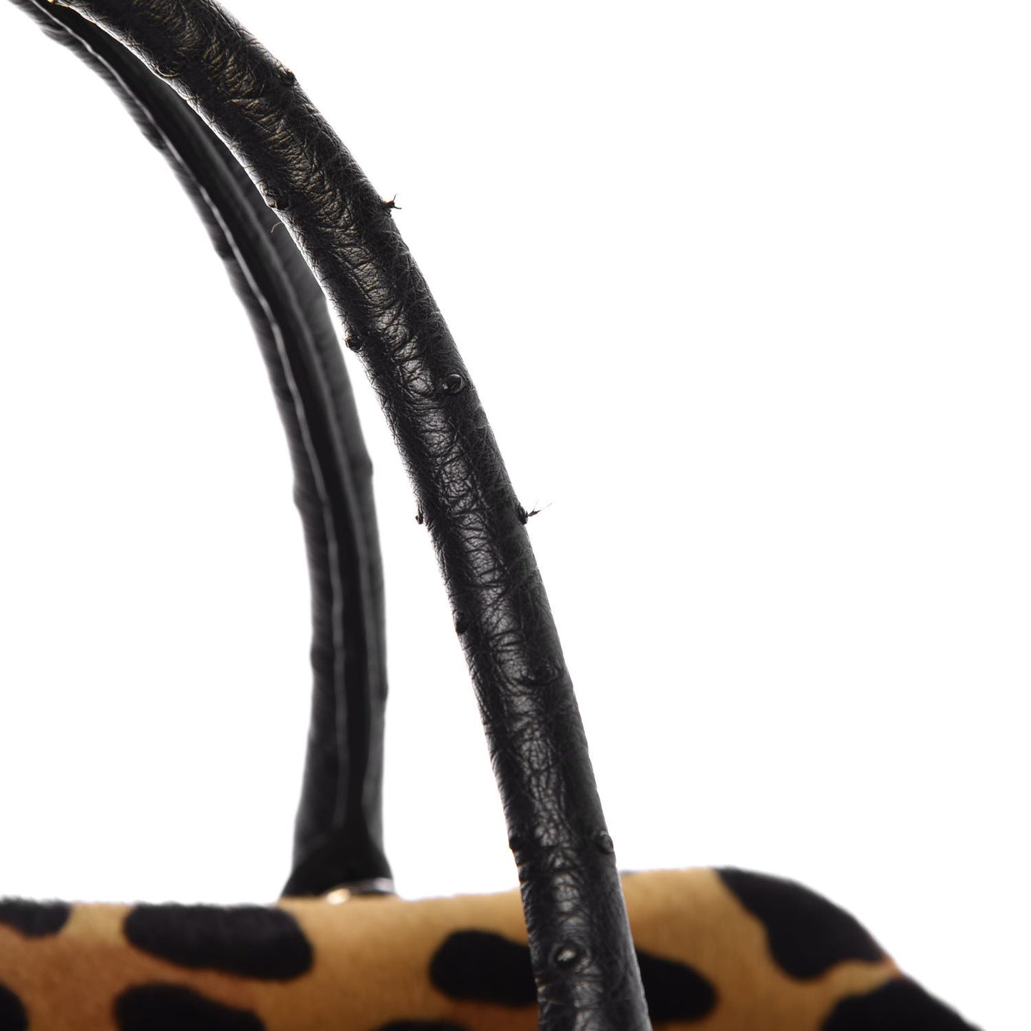 Calf Hair Ostrich Leopard Print Inside Tote